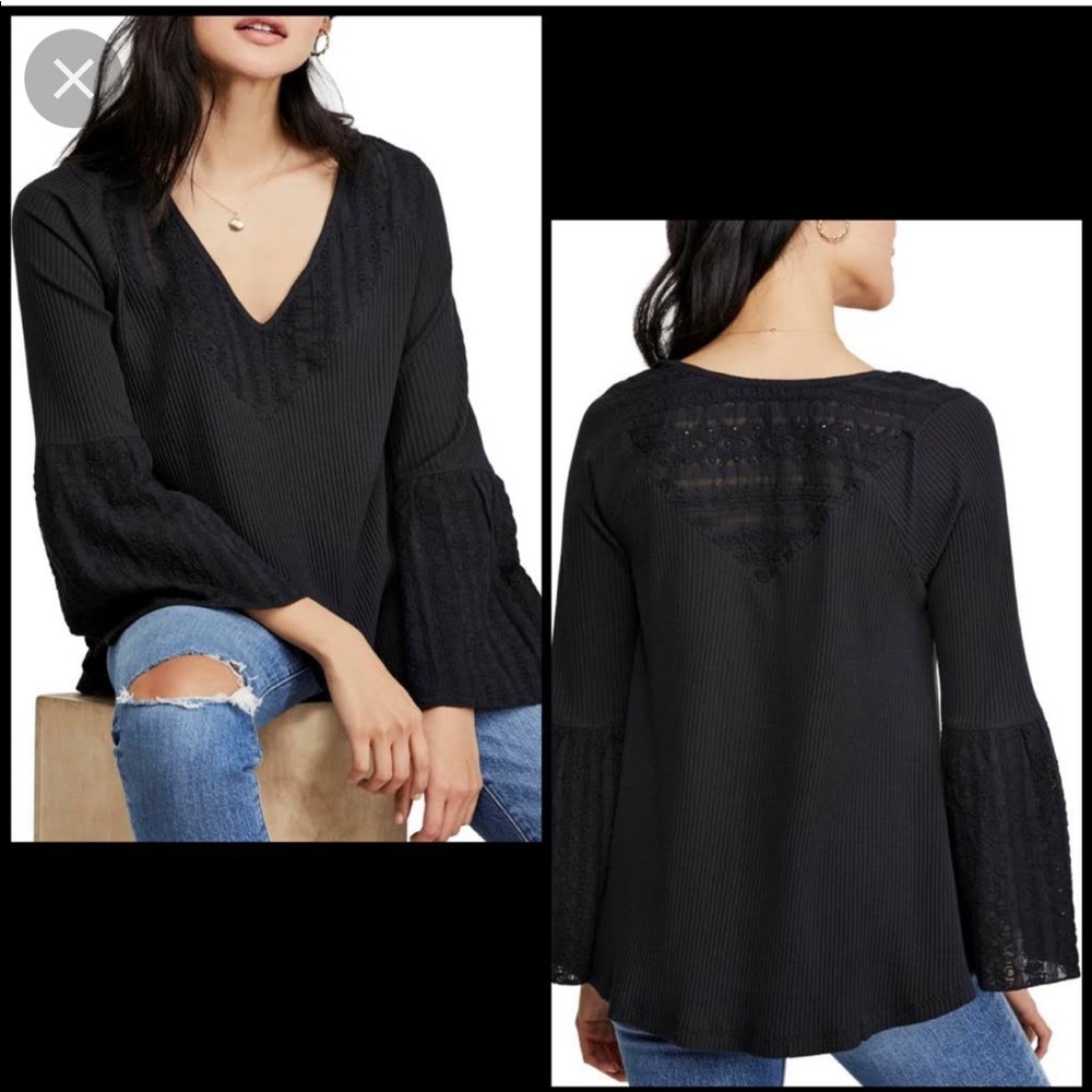 Free people Parisian nights bell sleeve top